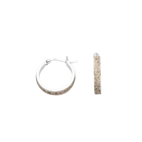 DUR Schmuck Creole Strandsand Rund 18,5mm, Silber 925/- rhodiniert (O5544)